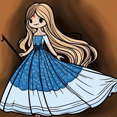 girl in long flowing dress