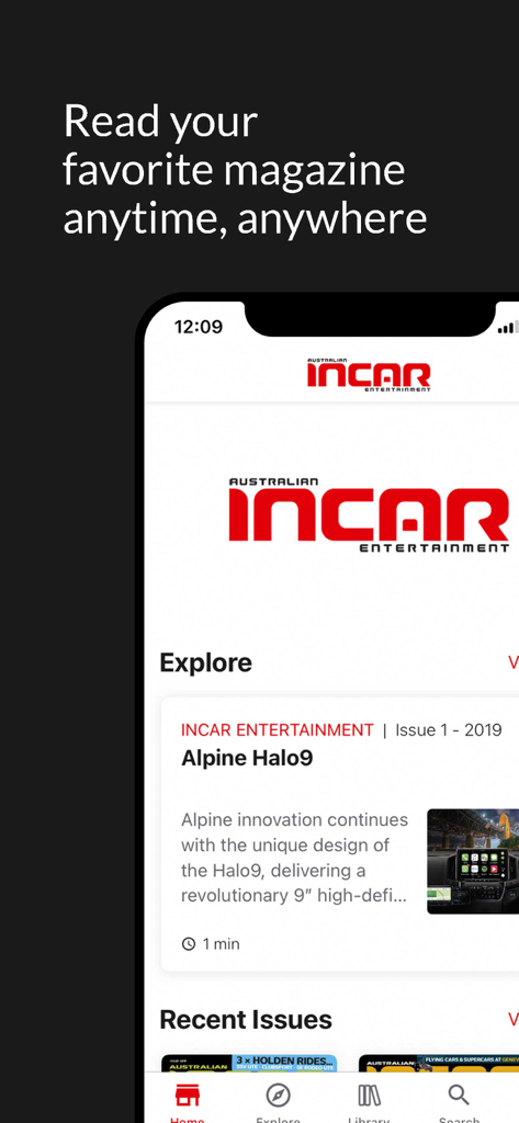 InCar Entertainment - InCar Entertainment mobile app interface showing a car audio review of the Alpine Halo9.
