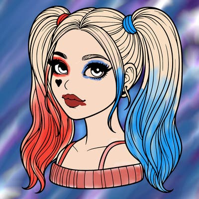 realistic woman with high pigtails