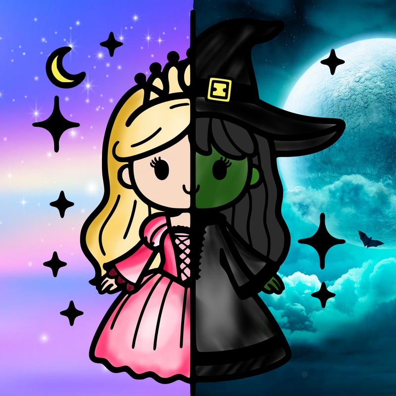 split princess and witch