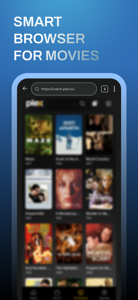 Goojara – Movies & TV Browser - Smartphone displaying Goojara app interface with a grid of movie posters in a web browser.