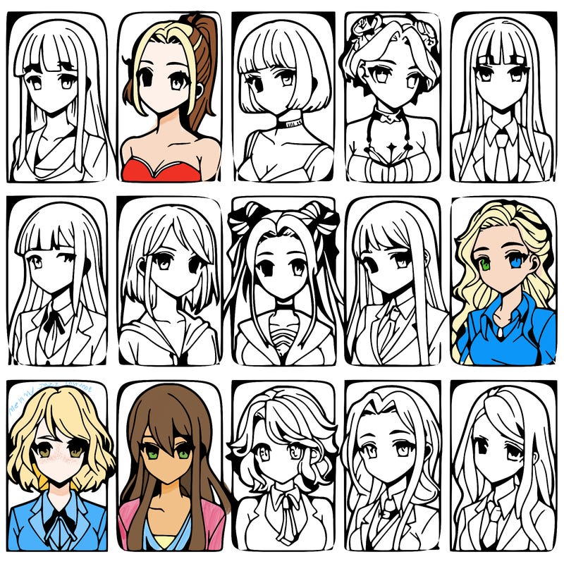 girls that look diffrent anime