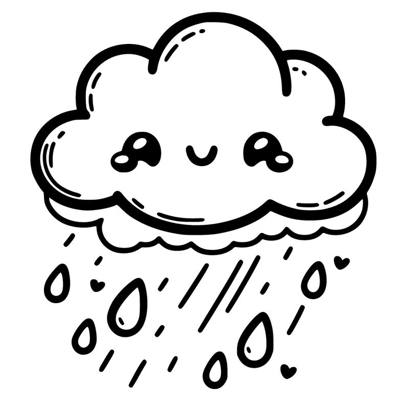 a cute cloud raining