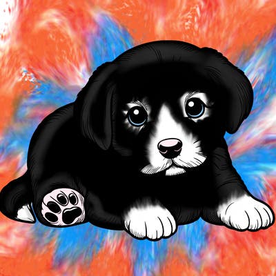 a cute realistic puppy