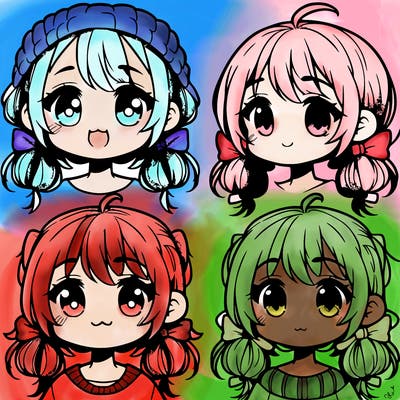 manga character girl kid