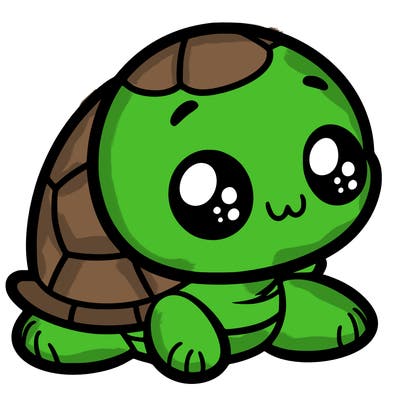 cute little animated turtle