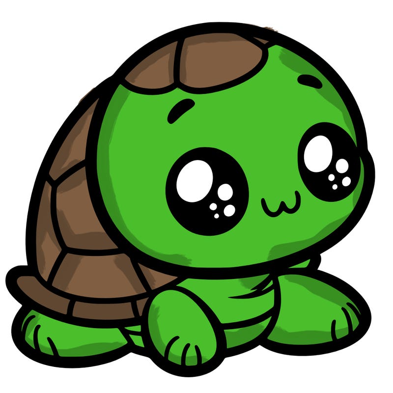 cute little animated turtle