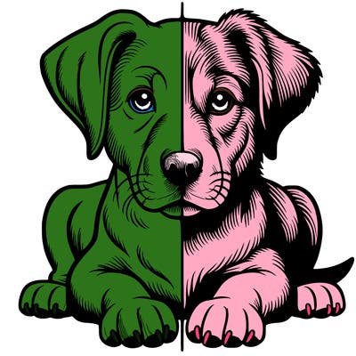 realistic dog split picture