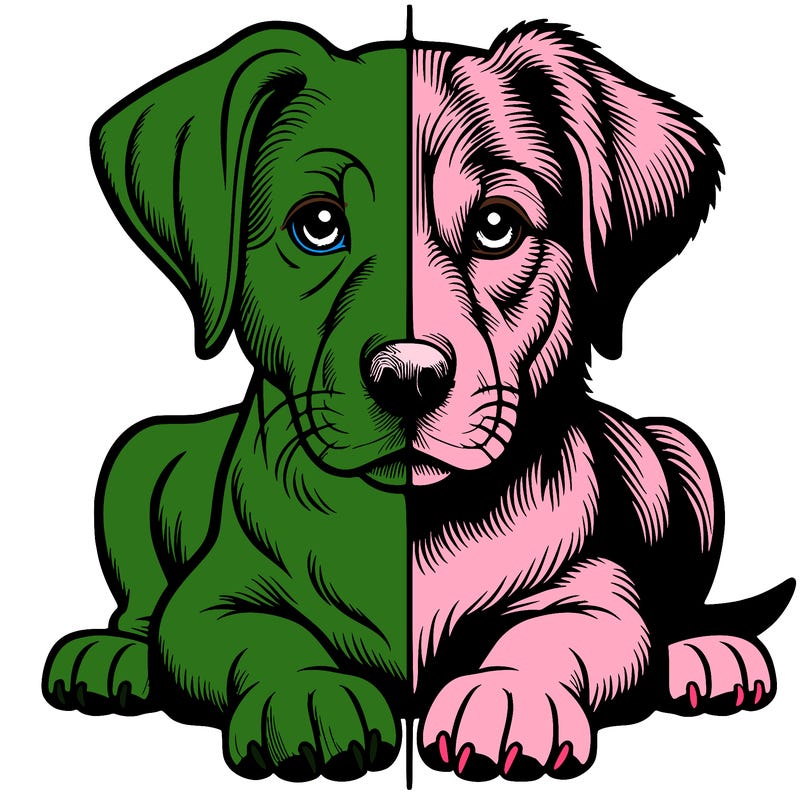 realistic dog split picture