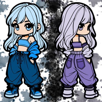 girl in crop top and baggy pants