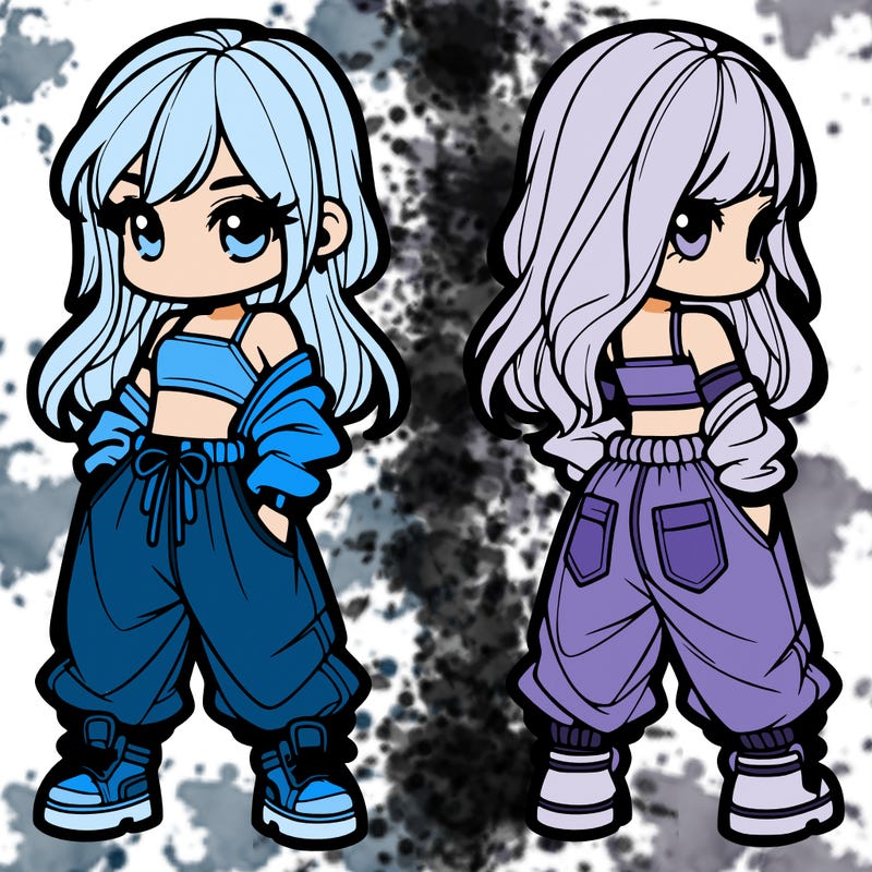 girl in crop top and baggy pants