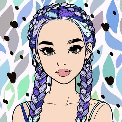 realistic girl with braids