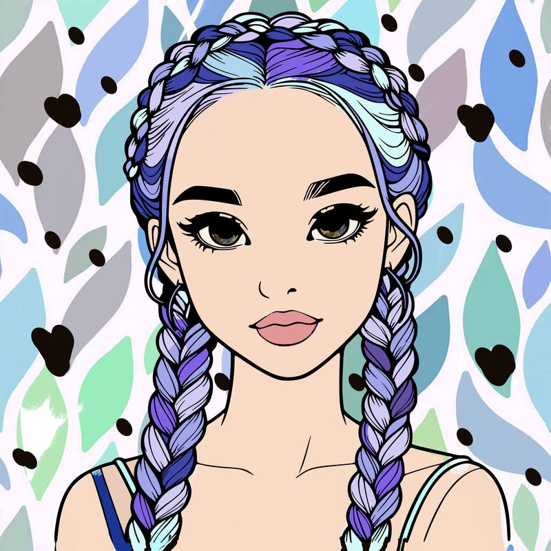 realistic girl with braids