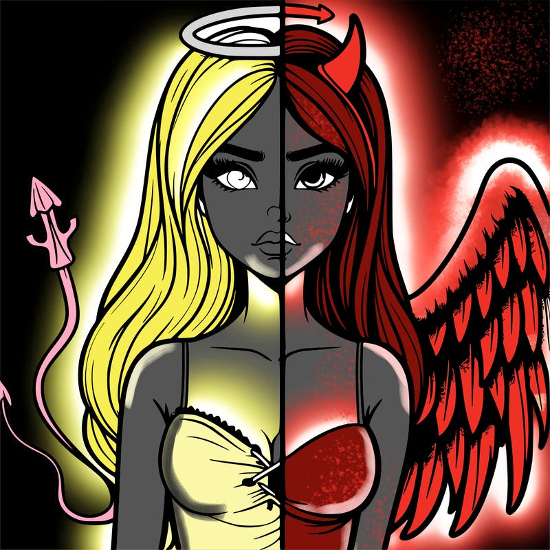devil vs angel realistic girl