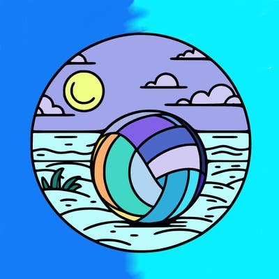 volleyball on a beach