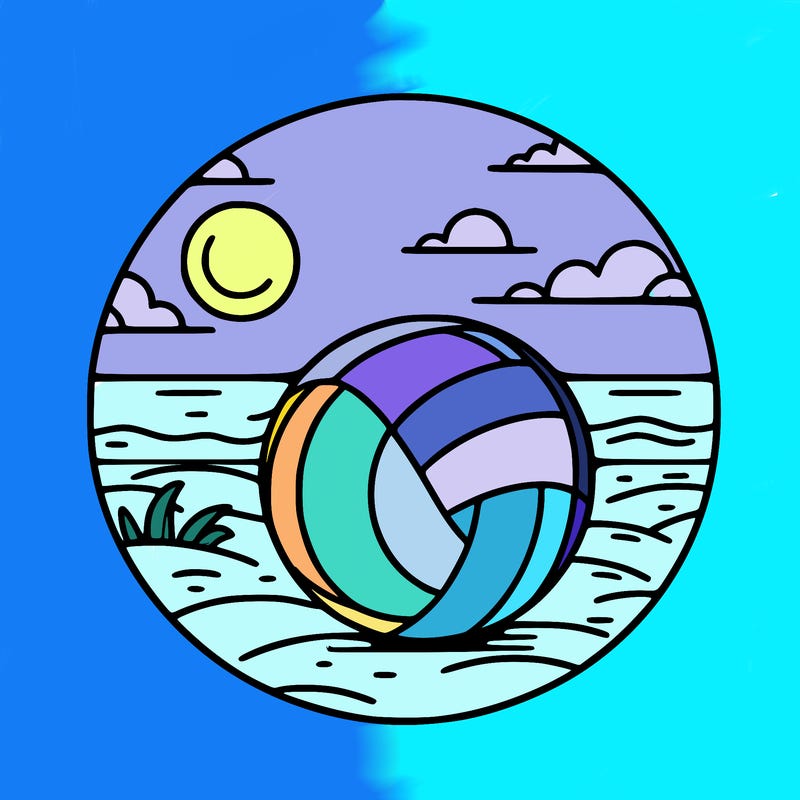 volleyball on a beach