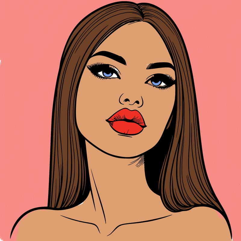 realistic woman with full lips