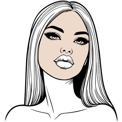 realistic woman with full lips