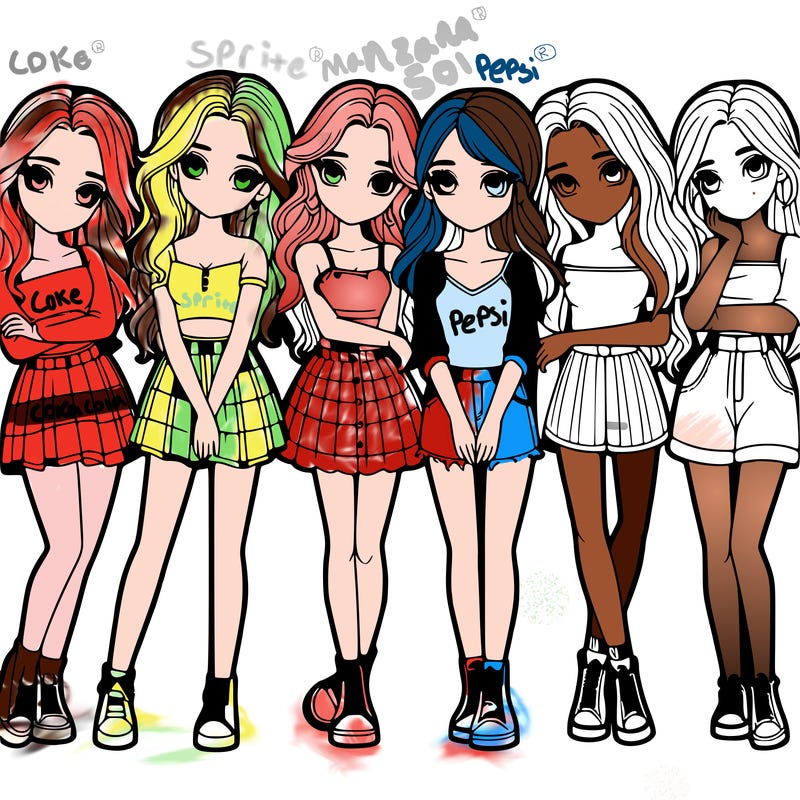 a group of girls realistic