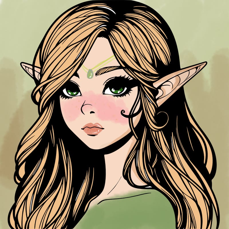 elf girl realistic dark fantasy