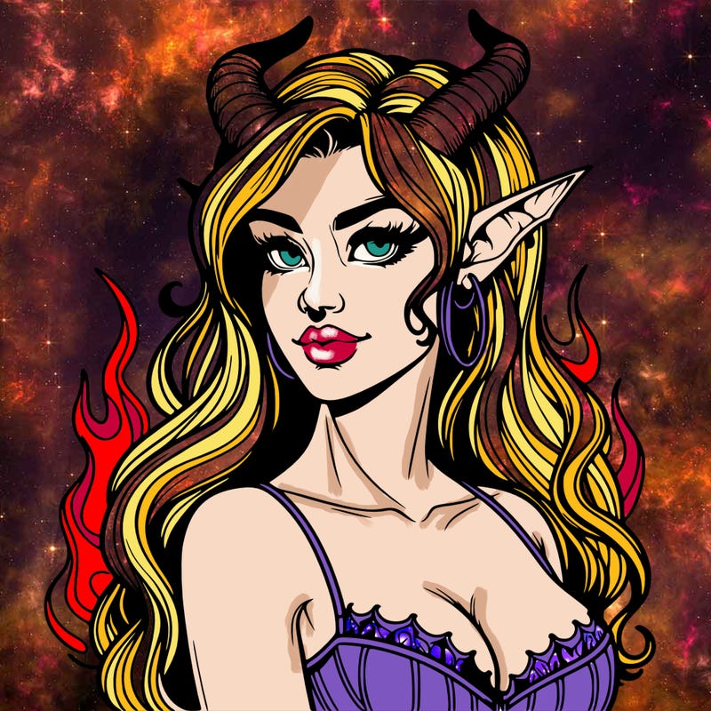 hot deamon woman realistic