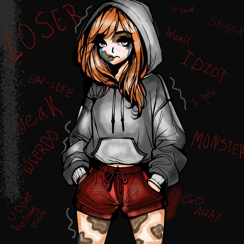 realistic girl in shorts and hoodie
