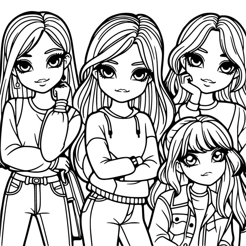 a group of girls teenagers