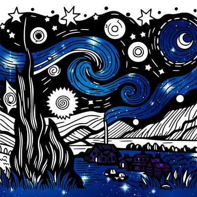 starry night van gogh realistic
