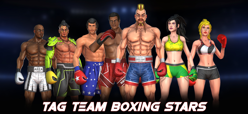 Boxing Games : KO Punch Fight - Una alineación de diversos personajes de boxeo 3D masculinos y femeninos de Boxing Games KO Punch Fight.