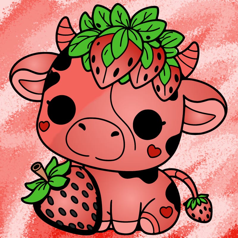 cute strawberry cow