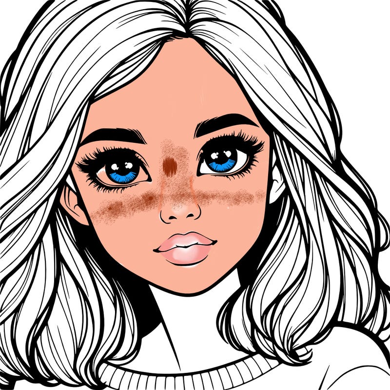 realistic girl whith cute eyes