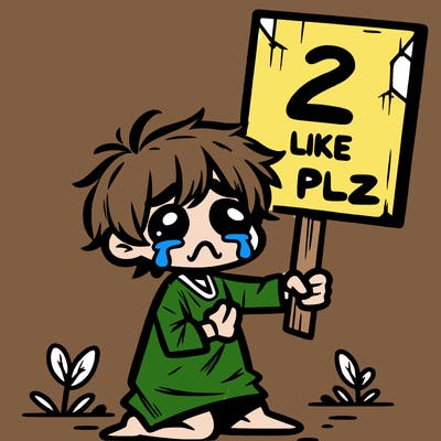 small poor toddler crying with sign that says 2 like plz