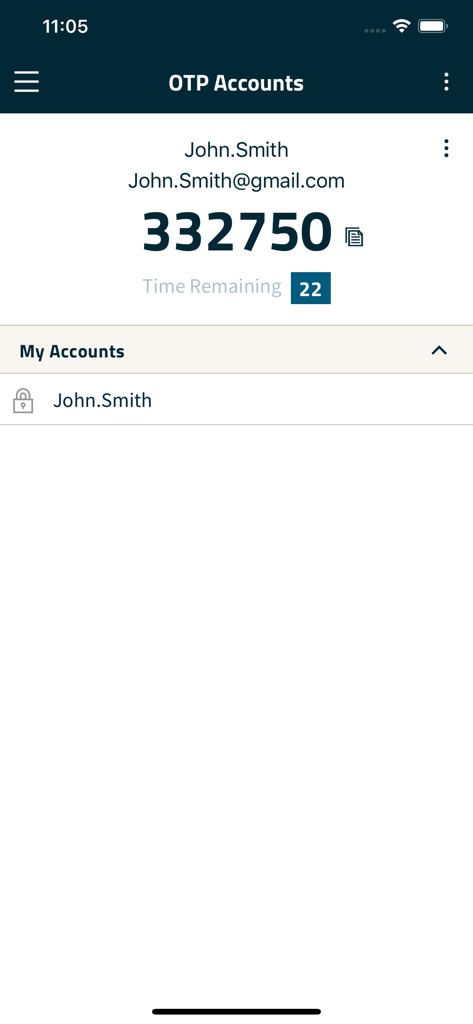 FIS Authenticator interface showing a one-time password for secure login