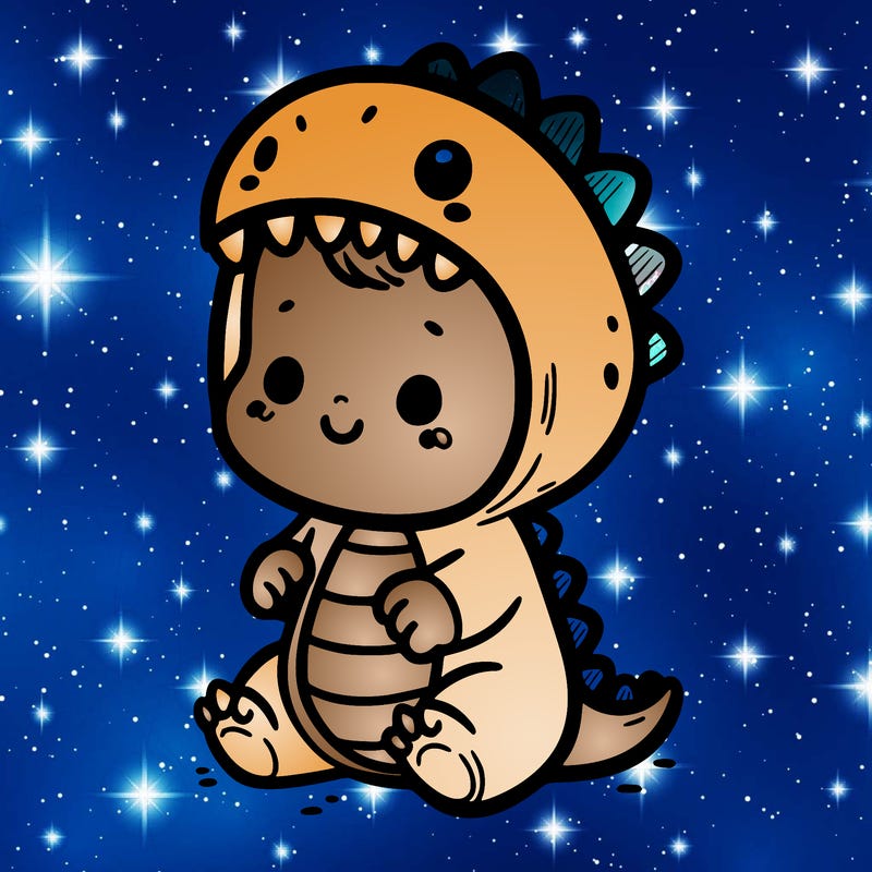 baby in a dinosaur costume