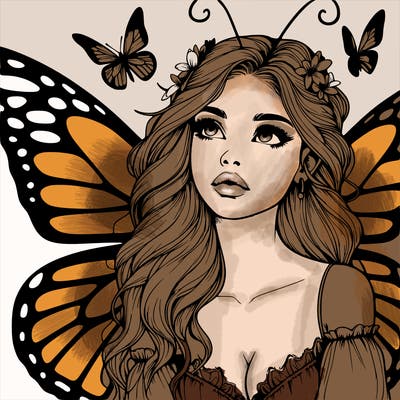 butterfly fairy realistic girl