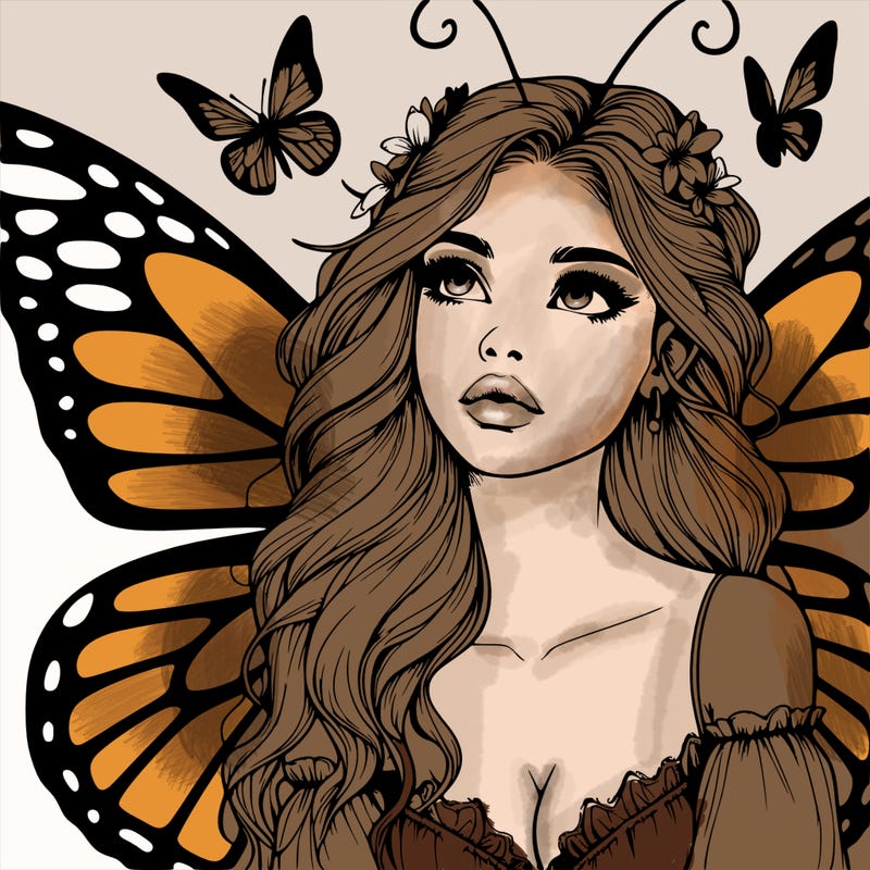 butterfly fairy realistic girl