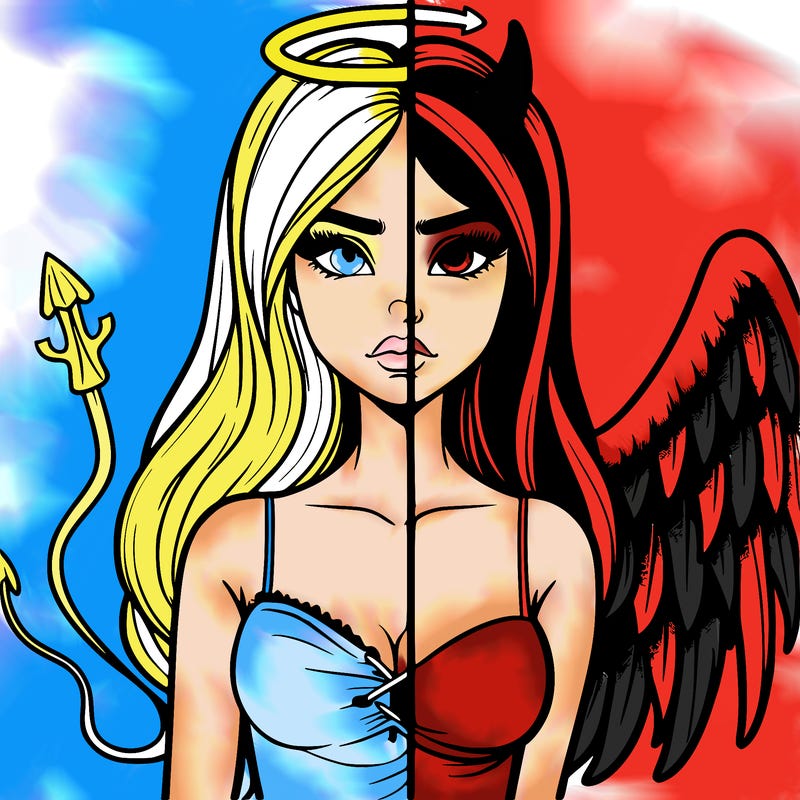 devil vs angel realistic girl