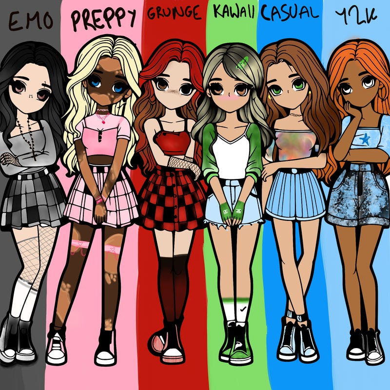 a group of girls realistic