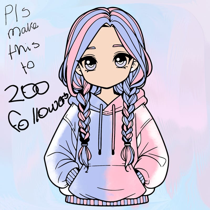 a realistic girl with a oversized hoodie and she has braids