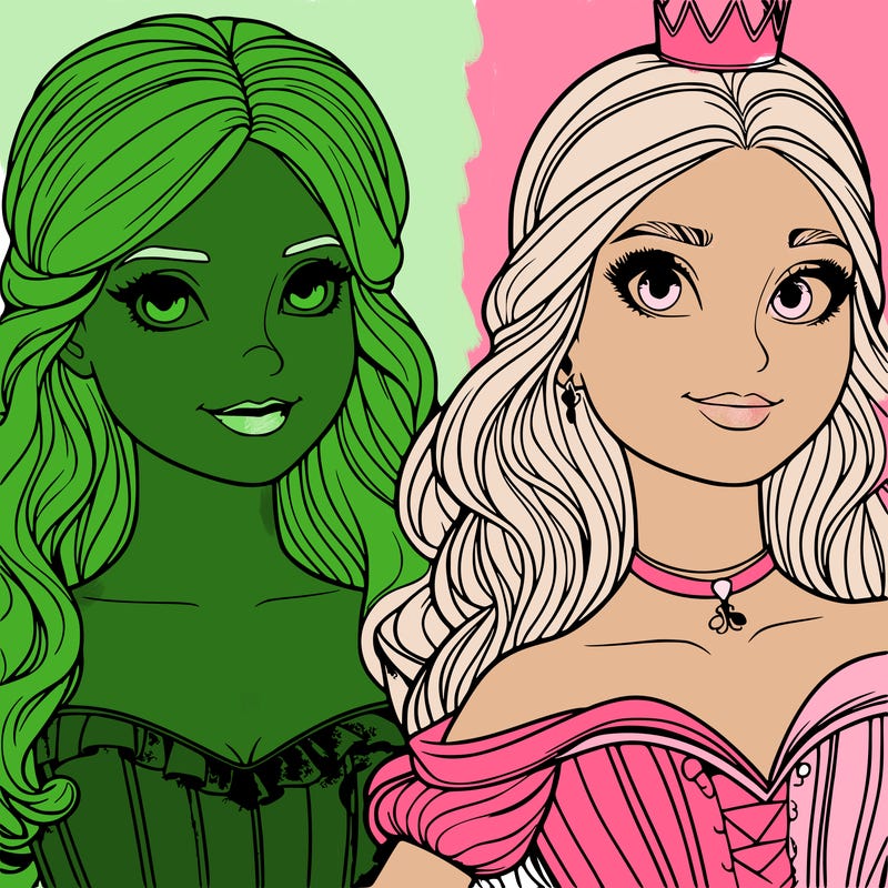 elfaba and glinda realistic girls