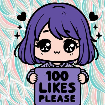 cute girl holding a sign saying 100 likes please