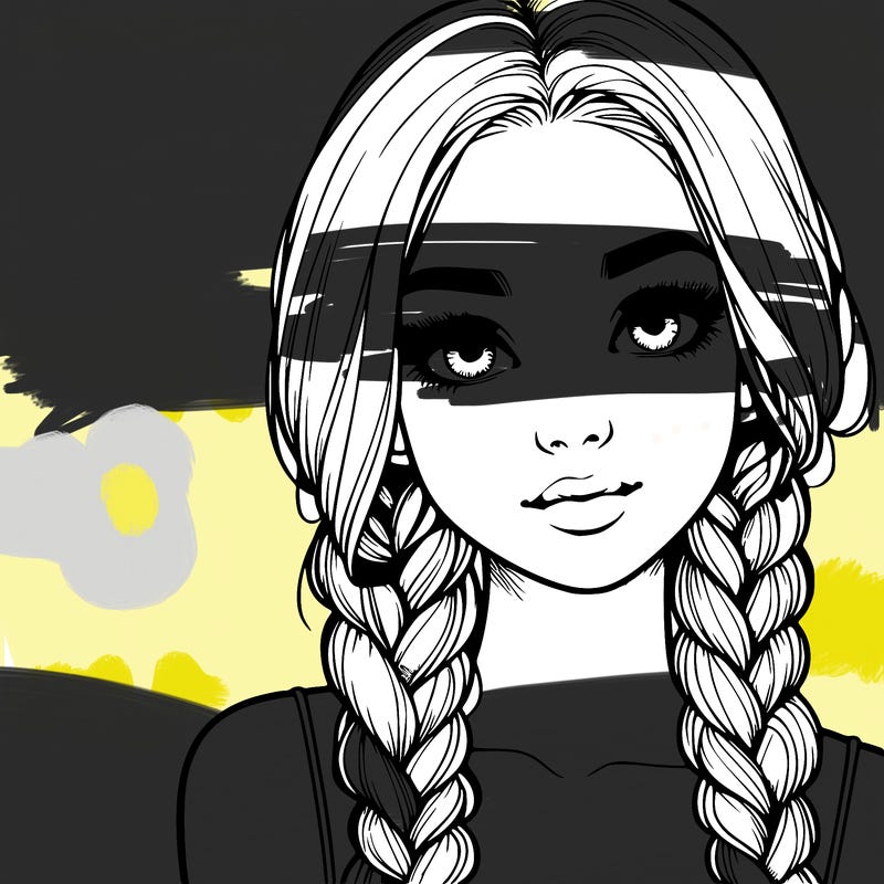 realistic girl with braids