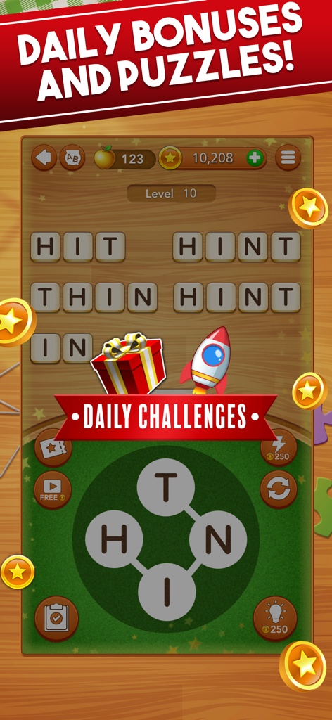 Word Collect : Word Search - Word search gameplay from Word Collect app featuring daily bonuses and challenges
