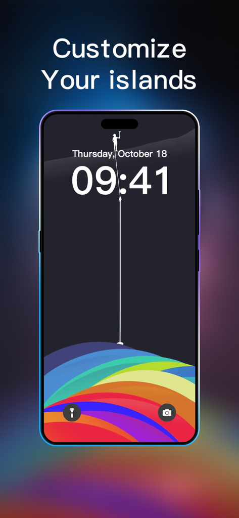 A custom iPhone lock screen wallpaper designed to integrate with the dynamic island.