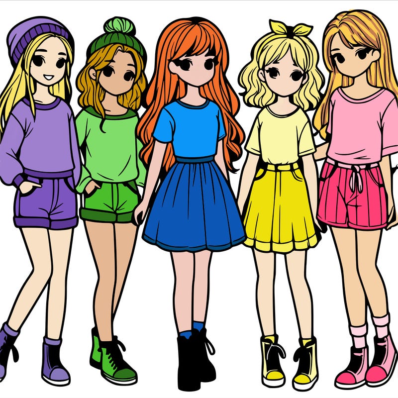 a group of five girls