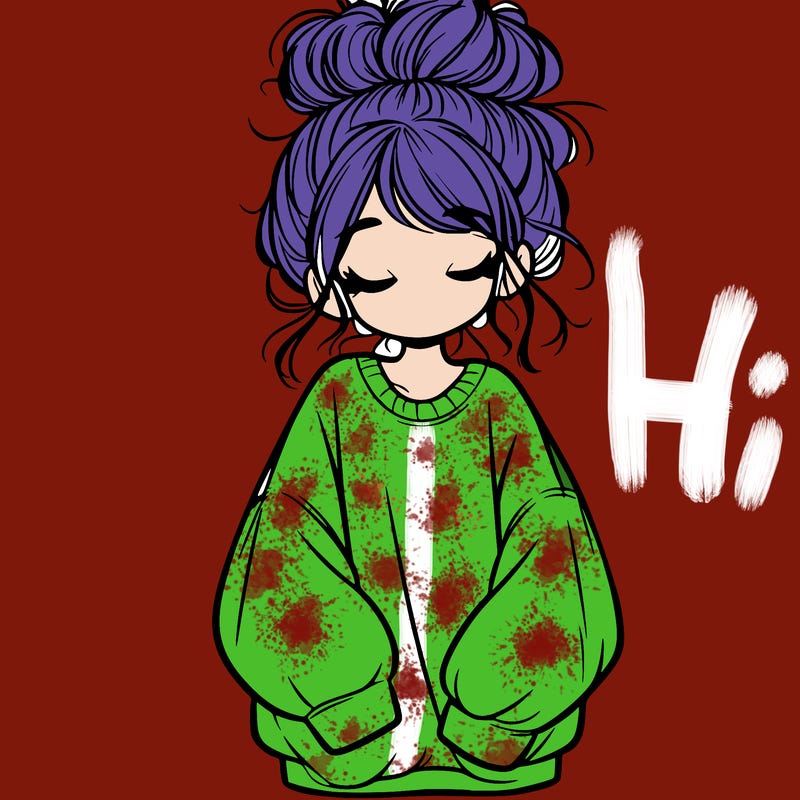 girl with baggy sweatshirt and messy bun