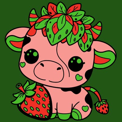 cute strawberry cow
