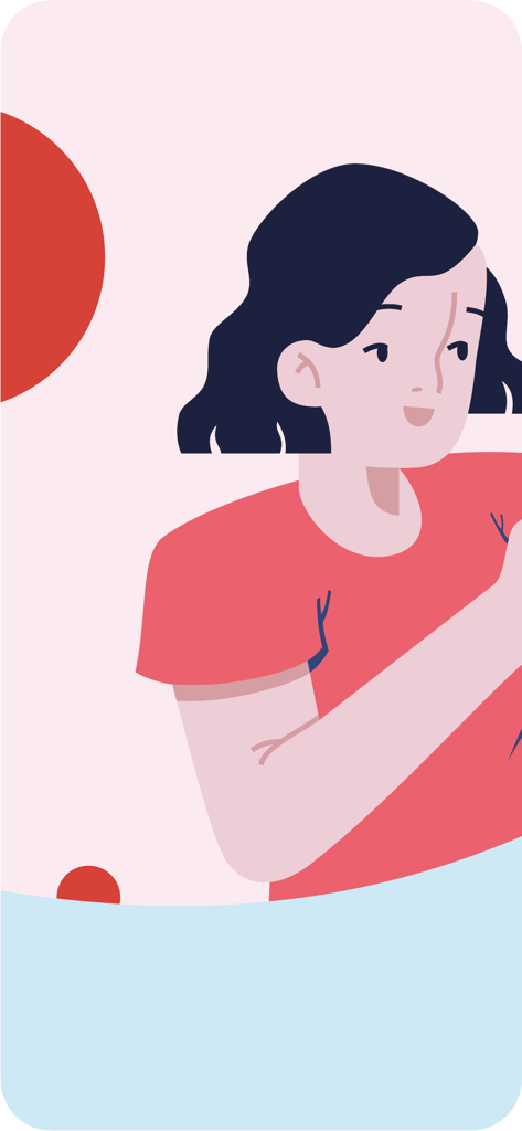Bliscy Krewni - Vector illustration of a young smiling woman donor from the Bliscy Krewni blood donation app