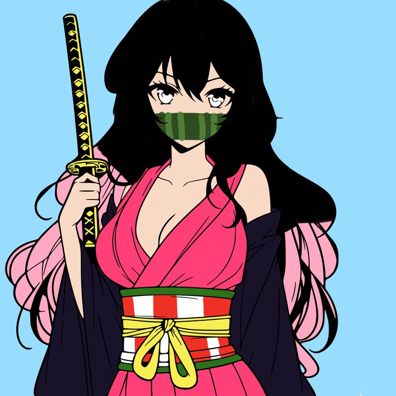 woman anime with sword