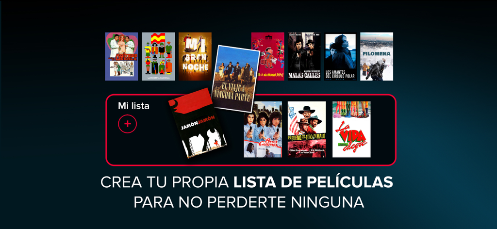 FlixOlé App-Oberfläche zeigt eine personalisierte Filmliste mit verschiedenen spanischen Film-Covern.